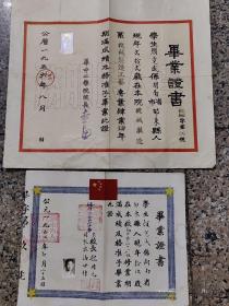 1956年华中工学院毕业证  + 1952年高中毕业证 【 同一人】