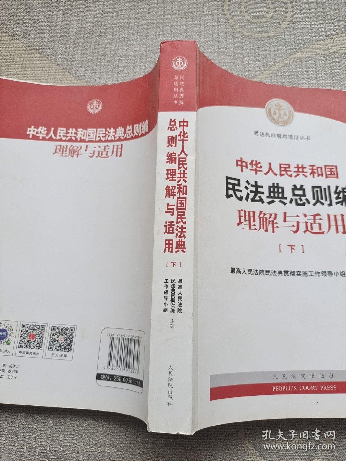 中华人民共和国民法典总则编理解与适用（下）