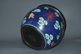 旧藏景泰蓝缸 尺寸：口径17.8高14厘米 重约：2660克