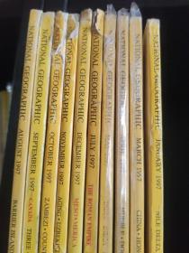 National Geographic 国家地理杂志英文版1997年1-12月缺2.6 十册合售