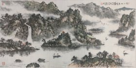 桐乡画家-岳功立山水四尺整张作品