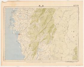 古地图1897 台南台东厅台南高雄州二十万分之壹图。纸本大小95.6*119.5厘米。宣纸印刷品
