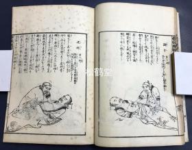 《按腹图解》1册全，和刻本，文政10年，1827年版，中医汉医导引疗法，腹部按压按摩疗法稀见著作，内分家法导引三术图解，伏人疗术图解，家法按腹十三术图解，小儿按腹图解，孕妇按腹图解，自行按腹图解，收神术，归元术等部分，并含大量精美木版插图等，画工为村田嘉言。