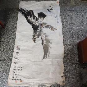 王重光（杭州江南鸡王）四尺整张鹰1件，边上空白有点破损