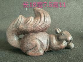 老紫砂松鼠，王鹏制作，形制端正；包浆温润，品相极好！