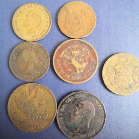 外国硬币7枚（大）。