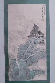 郭家骥国画作品《山水》作品一幅，纸本镜心，尺寸：89*44