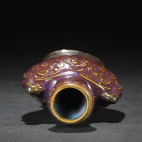 旧藏 北宋 钧窑葡萄红紫双系瓶“瀛台”