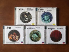 比才、德沃夏克、斯美塔娜、奥尔夫、瓦格纳作品 CD唱片五张 包邮
