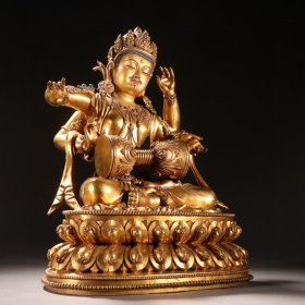 明 铜鎏金佛母造像