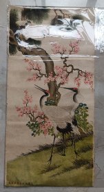 民国 老年画《松鹤延年》，尺寸：54*26，品如图 。