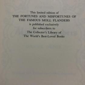 Franklin Library真皮限量本：Moll Flanders 《摩尔·弗兰德斯》又名《荡妇自传》丹尼尔迪福 defoe 经典小说， world best loved books 系列丛书