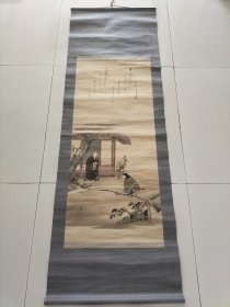 回流精品人物画原装原裱缺轴头