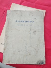 中医诊断通俗讲话(16开，1959年版，品相不好详见图片和介绍)