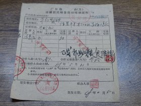 1968年广东省市（县）市镇居民粮食供应转移证明【广州华南师范学院附中—恩平县】~~毕业分配