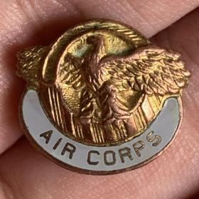 美国原品 AIR CORPS 二战空君帽标非全新 有使用痕迹少见 15*18mm