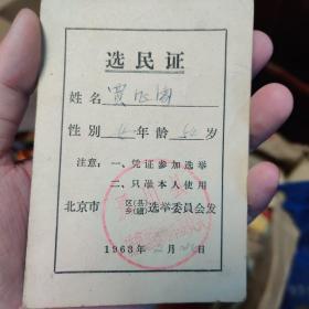 选民证1963年