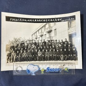 FDGbA风力机研制及其应用试验鉴定会代表留影1983年江苏兴化 黑白老照片老集体照老合影照片