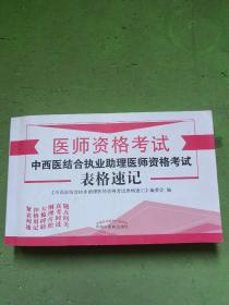 中西医结合执业助理医师资格考试表格速记