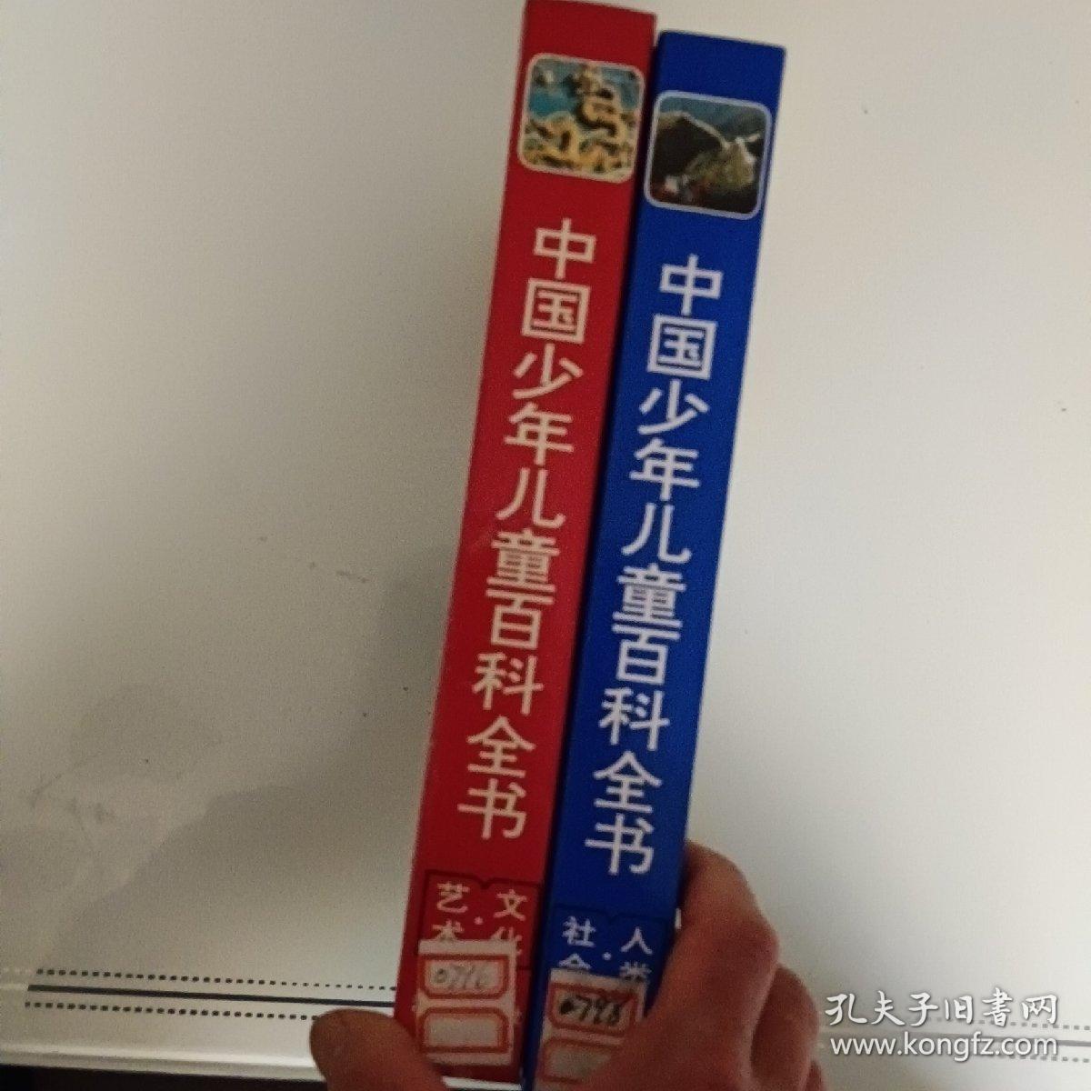 中国少年儿童百科全书：文化、艺术、人类、社会2册合售30元