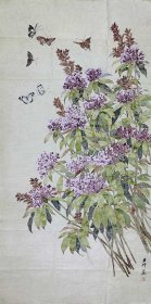 得自作者本人，终身保真——王纤，四尺整张。带合影。 王纤（原名王庄平） 职业画家 中国美术家协会会员 安徽省美术家协会会员 安徽省巾帼书画会会员 合肥市巾帼书画会副秘书长 仁美大学堂特邀讲师 书画论坛特邀讲师