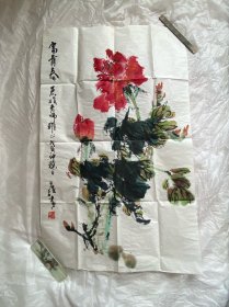 山东青岛名家文史馆员刘世骏国画作品，四平尺。