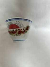 六十年代景德镇陶瓷怀旧老厂货手工老式酒盅餐饮具二江茶杯万寿无疆收藏约80毫升