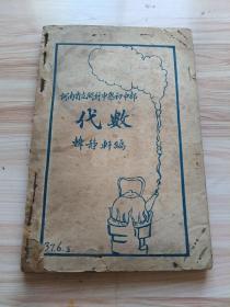 民国河南开封教育资料 代数（河南省立开封中学初中部），韩静轩编 内有基本运算，因式分解，代数式的化简，解方程式，应用问题，证明代数式的关系，乘方开方级数和对数等