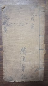 针灸摘要法，抄本赵润身記，庆余堂記，各种穴位治病方法，鬼邪十三针，马丹阳十二穴治雜病等等内容丰富，约七十筒子页140面，难得珍品钞本针灸古籍文献。