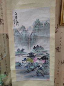 书画家，建华，山水画，江楼远眺