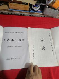 河南省新安县正村镇中岳村 毛氏家谱（两本合售）