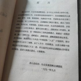 彭山县经济社会发展战略规划 1991至2020。总课题部分 征求意见稿