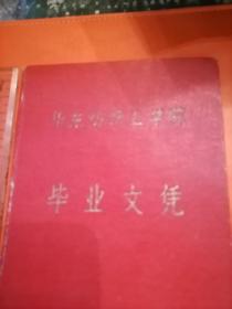 1965年  华东纺织工学院  毕业证书