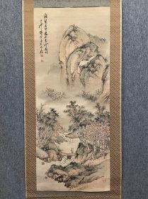 古筆山水图【田崎草雲】 
1815 - 1898（文化十二~明治三十一）84歲。 原姓足輕，幼名瑞白，名藝，號草雲（亦見分稱草、雲）、 梅溪、白石子、白石山房、硯田農夫、硯田農舍、七里香 草堂、蓮岱山人、蓮岱畫屋、鐵面生、明義、七裡、後樂 堂、賴助、三白翁、續蕉軒、乾坤第一山人、案山、草雲頑 仙。江戶（今東京）生人。