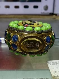 毛主席鼻烟壶（铜镶松石）五十六颗松石 高8公分，宽7公分
