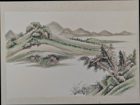 a4卡纸仿古山水小品（2）