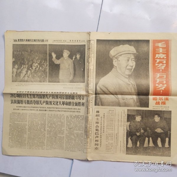 哈尔滨报  林副主席会见巴卢库同志 1968年10月3日 共8版