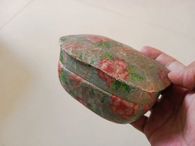 手工纸糊盒子 胶东民间手艺老针线盒 11×6×9