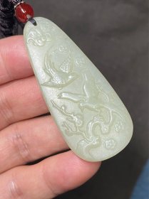和田玉白玉喜鹊登梅 吉祥如意