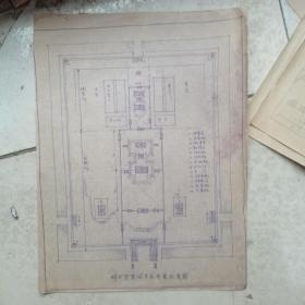 《明代紫禁城平面布置示意图》[民国时期老式手绘工程晒蓝图1张/图纸尺寸规格22厘米×18厘米]