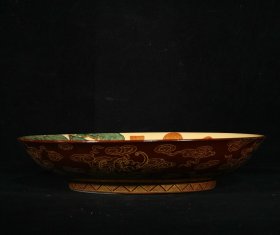 清乾隆年制珐琅彩描金赏盘,高4.8×21.8厘米