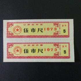 1973年云南省布票5市尺双联