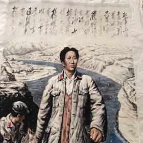古玩字画国画收藏 刘文西字画长征时期毛主席过雪山 装饰画中堂画