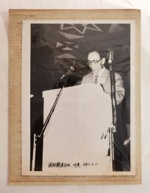 1983年2月10日国际鹤类会议老照片，参会代表安徽大学生物系王岐山教授在大会发言，在上世纪70年代，安徽大学王岐山教授等动物保护专家发现了被誉为鸟类“大熊猫”的丹顶鹤的踪迹！