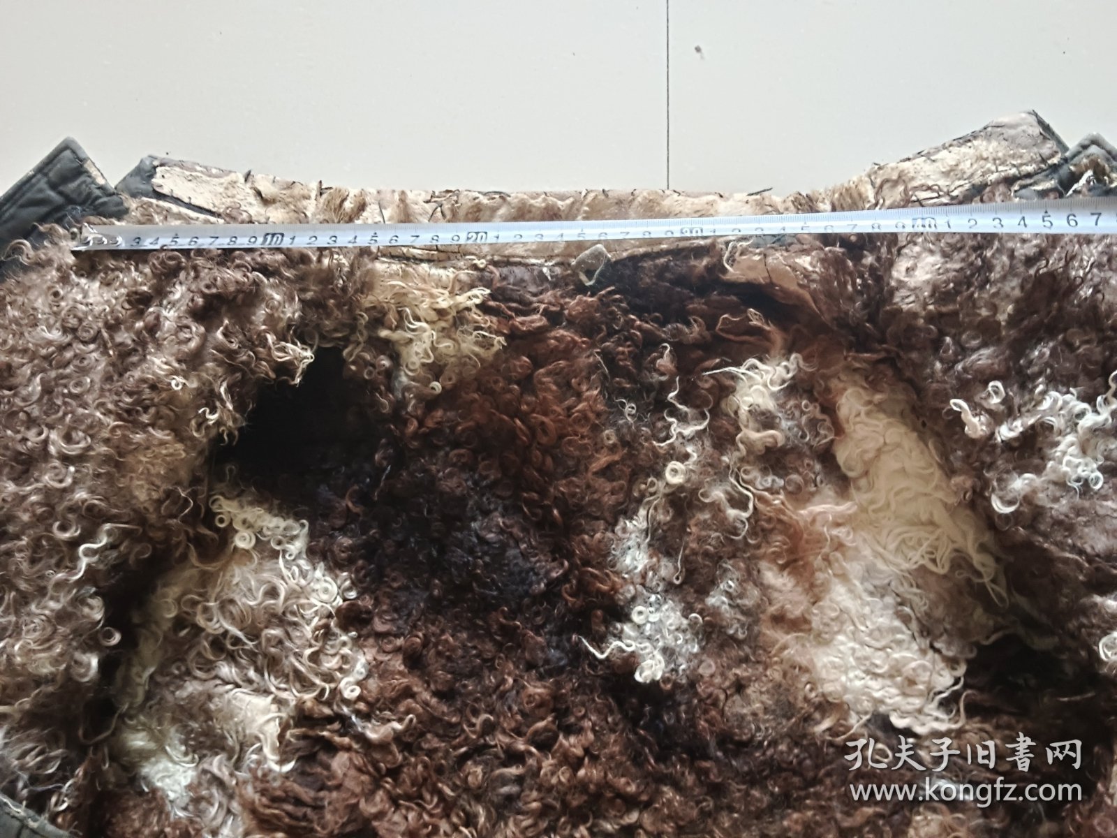 老中山装 毛皮棉袄 衣襟袖口有磨损 道具收藏使用