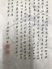 浙江省文史馆馆员张炳勋先生毛笔手稿 内容是胡适与其秘书胡颂平