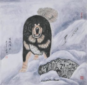 唐坚 字画国画四六尺斗方藏獒精品（买家自鉴）