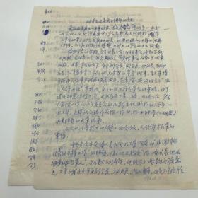 著名诗人芦甸夫人，中华孔子学会副会长李嘉陵，1996年撰写关于学会的“反常”事宜《对学会近来发生问题的意见》手稿两页（学会时任会长张岱年）
