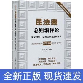 民法典總則編釋論 條文縷析、法條關(guān)聯(lián)與案例評(píng)議
