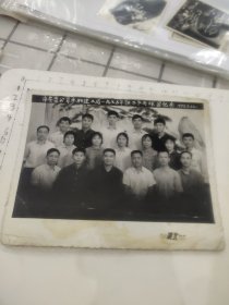 武汉市安装公司参加建工局1975年职工乒乓球赛纪念合照（迎客松布景）